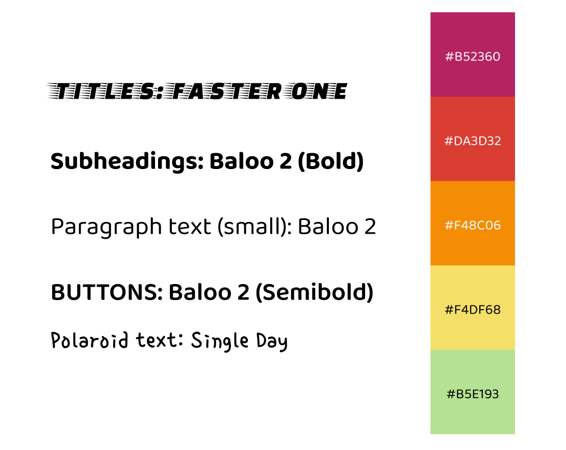 color palette and fonts for squirrel bingo